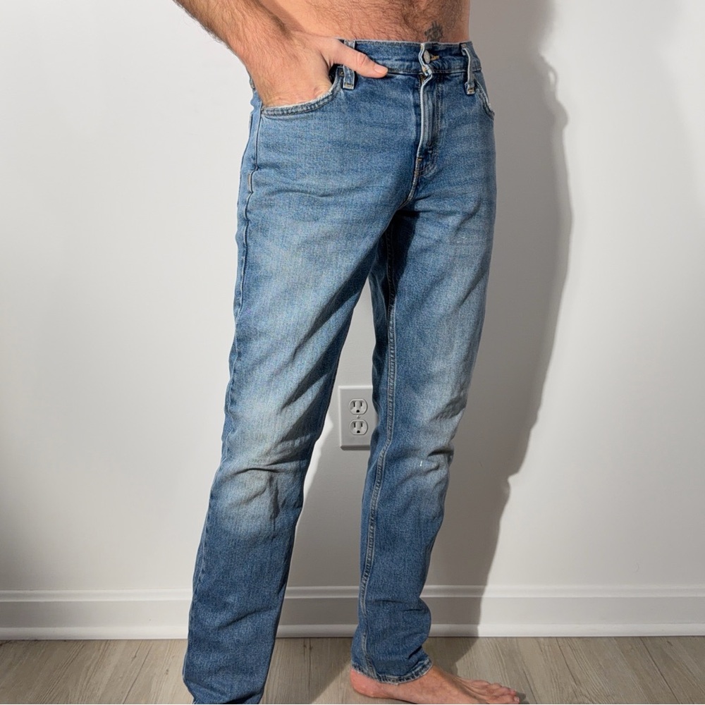 Levi's Men's Light Blue Slim Jeans paint splashed 30/32